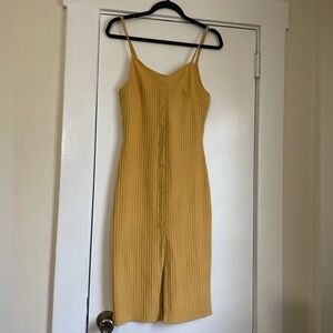Say What? Mustard Yellow MIDI Dress size Large NWT